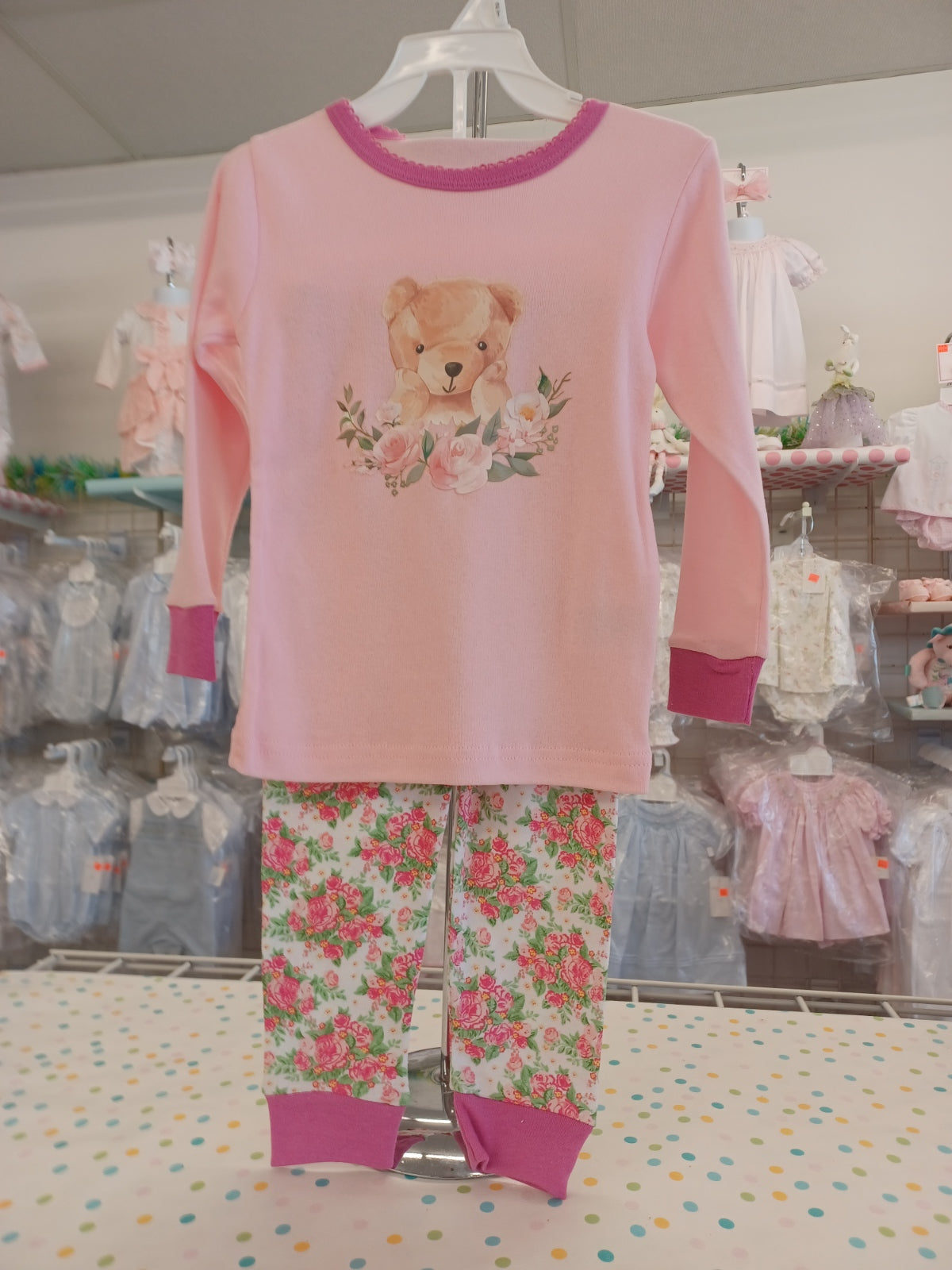 Pink  Bear and Flower Pajamas
