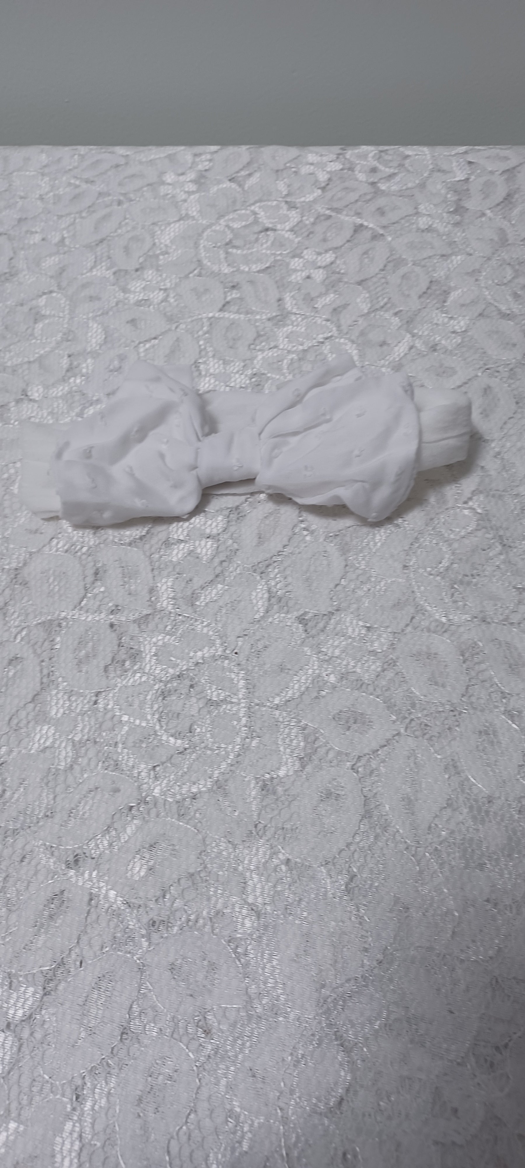Girls White Headband With Bow