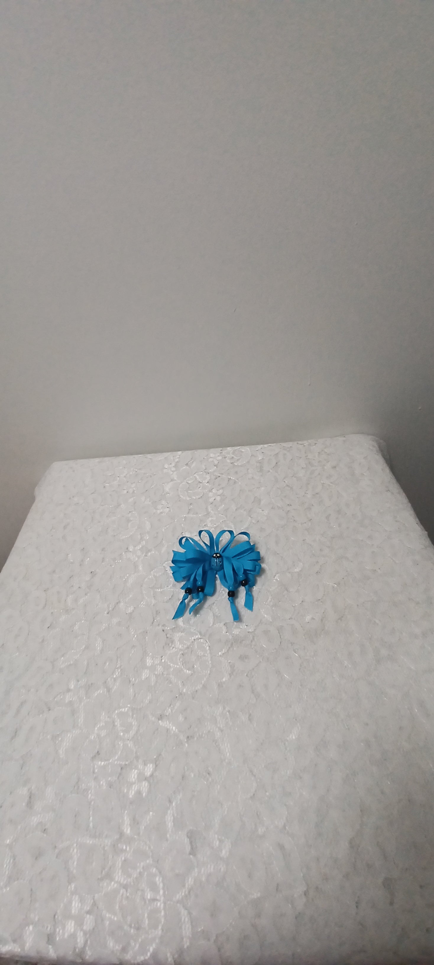 Girls Turquoise Ladybug Barrette Hair Bow