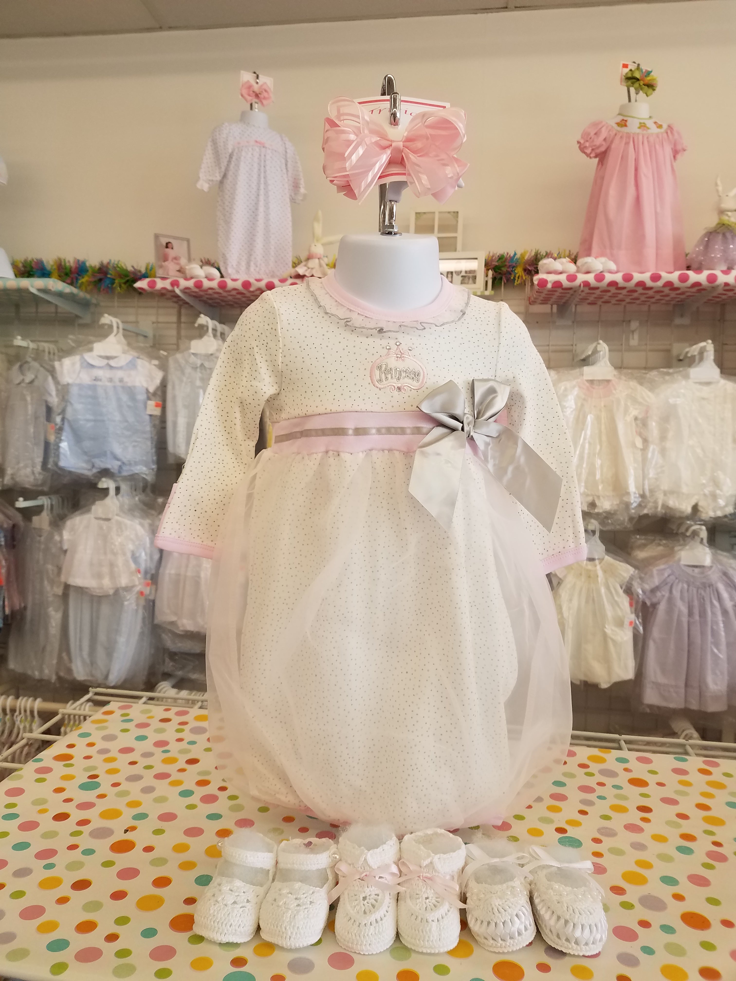 Girls Newborn 0/3 Pink Princess Gown