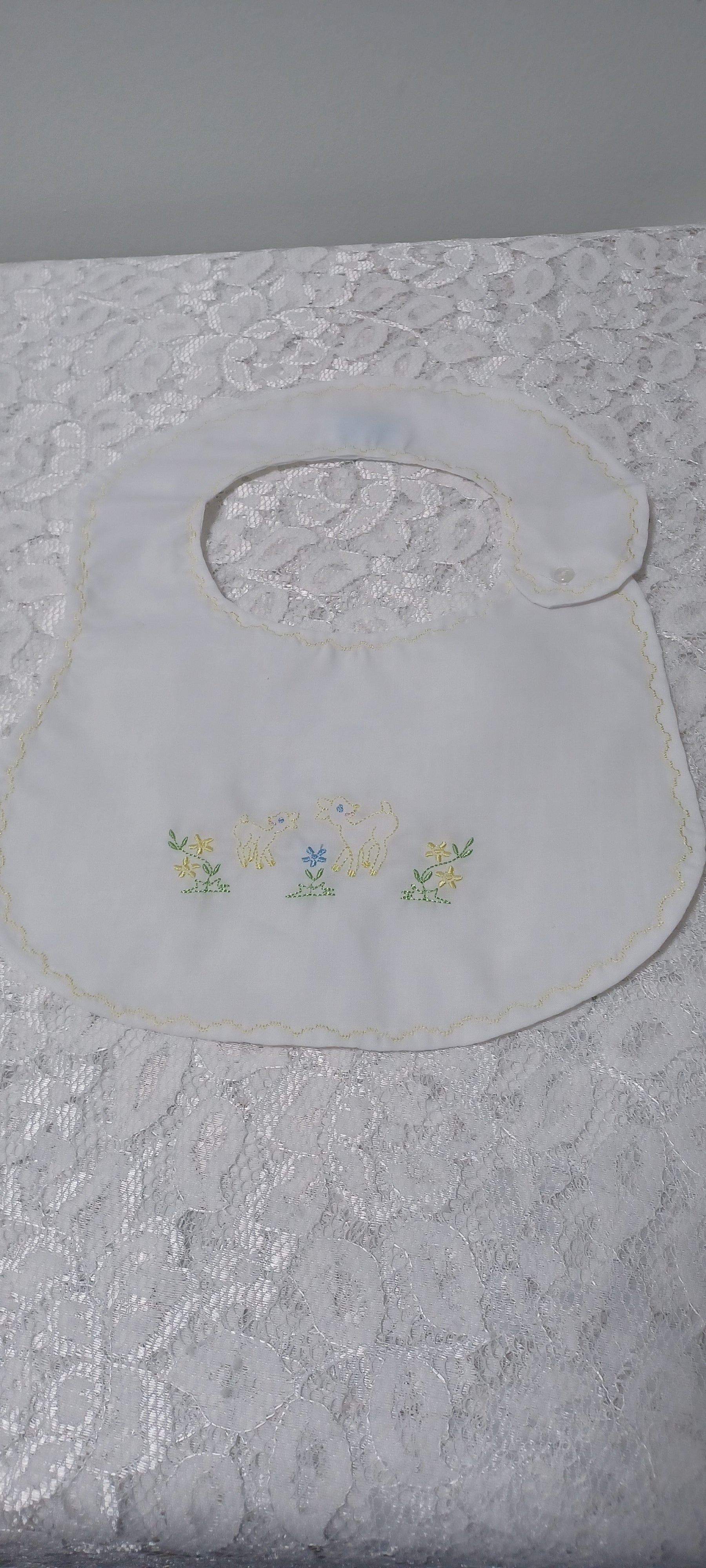 Handmade Embroidery Bib With Yellow Deer