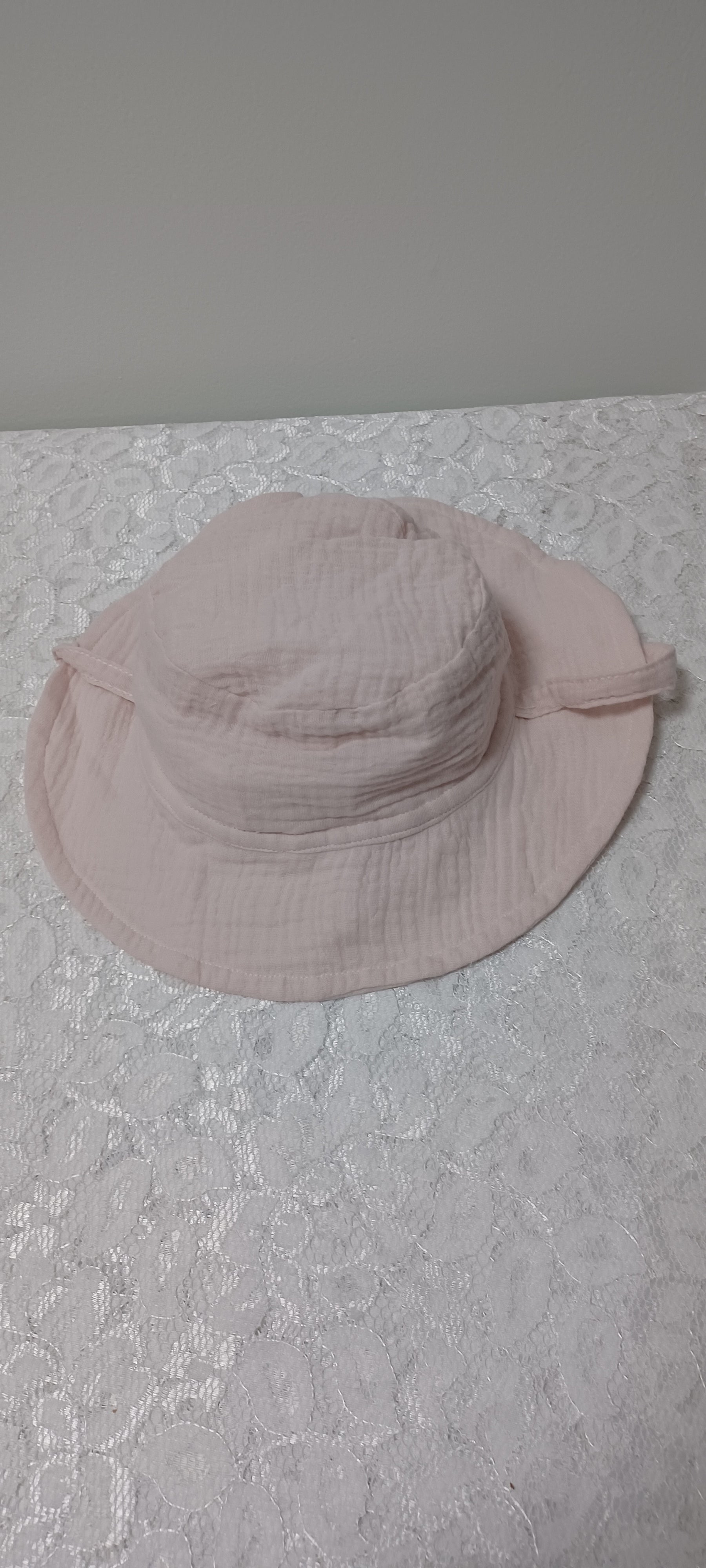 Girls Pink Print Reversible Hat Size 6/12m