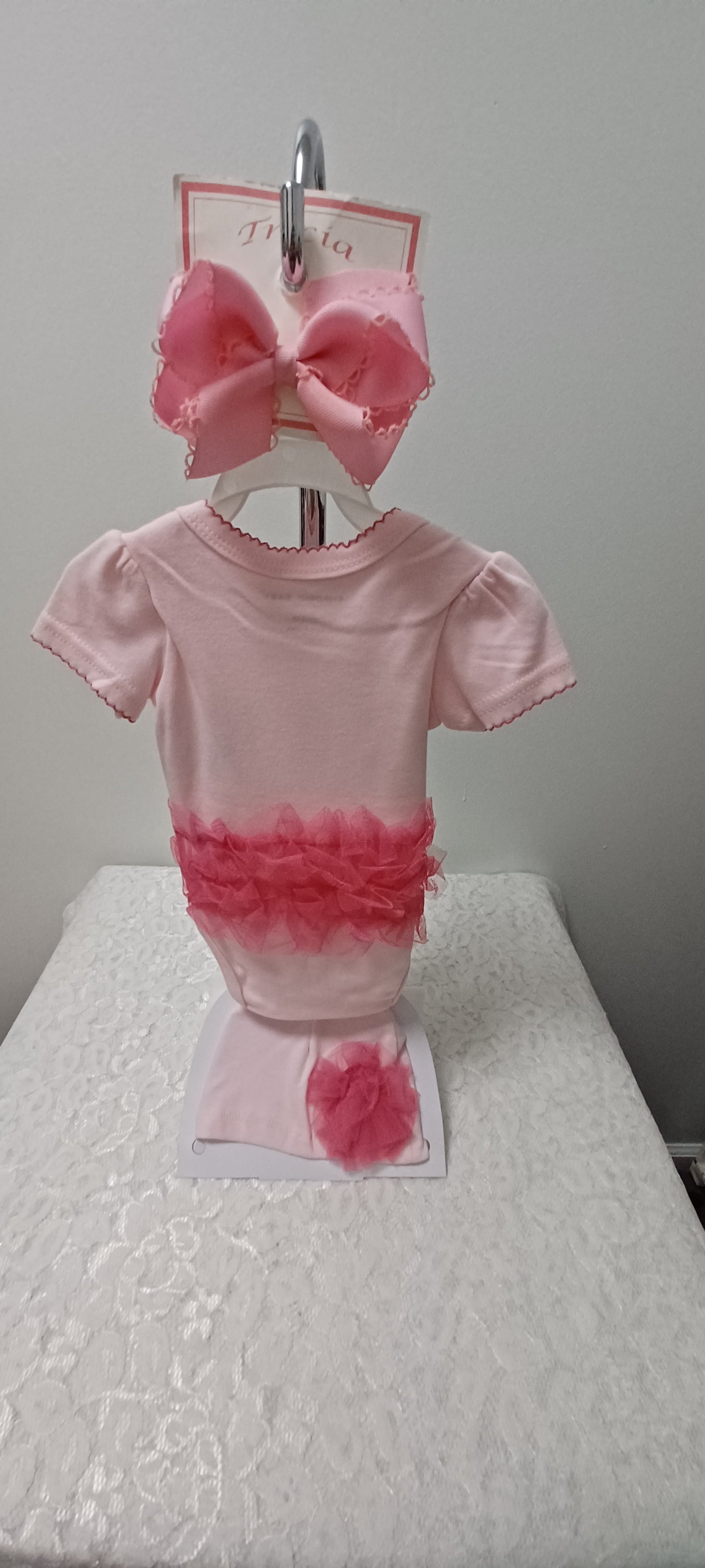 Girls Pink Knit One Pc Sweeter Than Ice Cream With Matching Hat